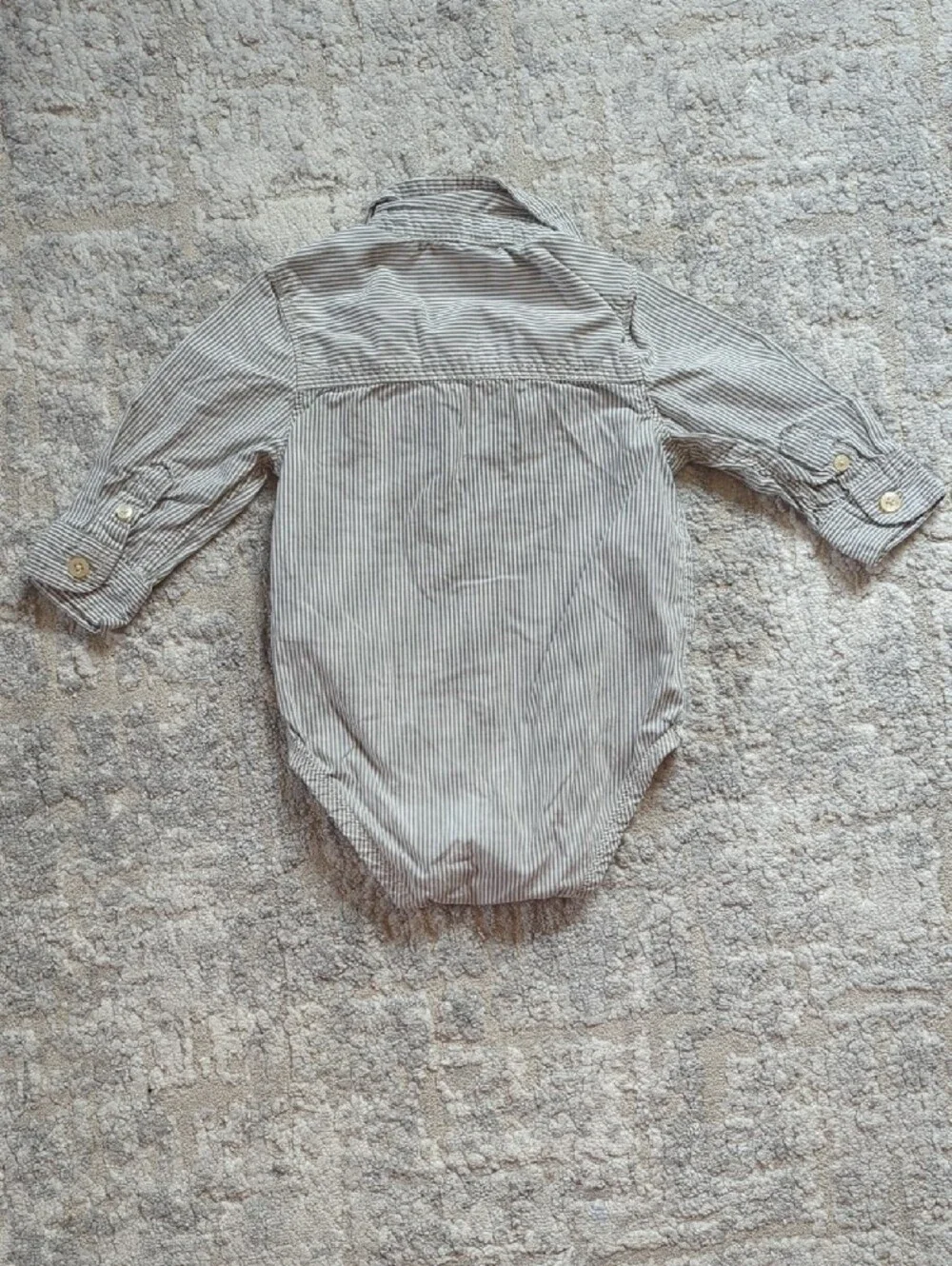OshKosh B'gosh Thin Black & White Striped Long-Sleeve One-Piece Size 6-9 Months